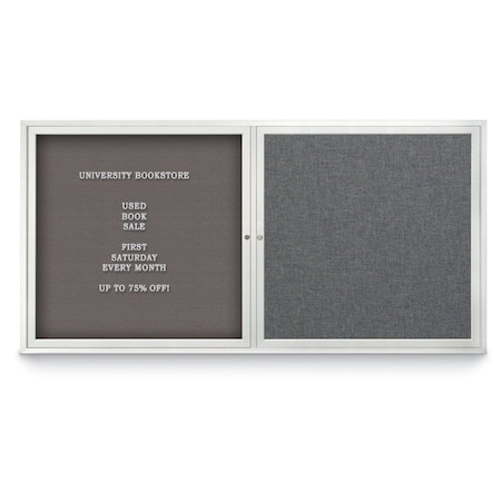Corkboard,18x24,Medium Grey/Black